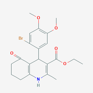 molecular formula C21H24BrNO5 B334101 Ethyl 4-(2-bromo-4,5-dimethoxyphenyl)-2-methyl-5-oxo-1,4,5,6,7,8-hexahydroquinoline-3-carboxylate 