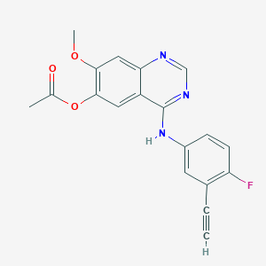 molecular formula C19H14FN3O3 B3341013 4-((3-Ethynyl-4-fluorophenyl)amino)-7-methoxyquinazolin-6-yl acetate CAS No. 1012057-63-4