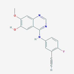 molecular formula C17H12FN3O2 B3341015 4-((3-Ethynyl-4-fluorophenyl)amino)-7-methoxyquinazolin-6-ol CAS No. 1012057-64-5