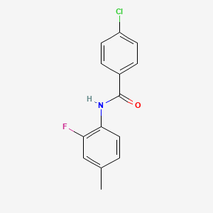 molecular formula C14H11ClFNO B3341024 4-chloro-N-(2-fluoro-4-methylphenyl)benzamide CAS No. 1017108-34-7
