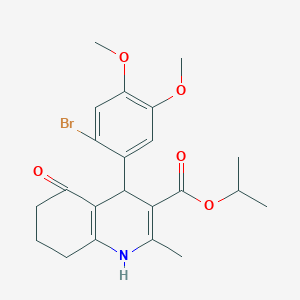 molecular formula C22H26BrNO5 B334106 Propan-2-yl 4-(2-bromo-4,5-dimethoxyphenyl)-2-methyl-5-oxo-1,4,5,6,7,8-hexahydroquinoline-3-carboxylate 