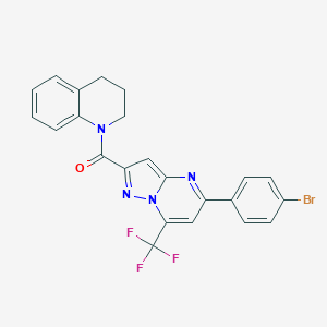 molecular formula C23H16BrF3N4O B334112 [5-(4-bromophenyl)-7-(trifluoromethyl)pyrazolo[1,5-a]pyrimidin-2-yl](3,4-dihydroquinolin-1(2H)-yl)methanone 