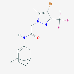 molecular formula C17H21BrF3N3O B334119 N-(1-adamantyl)-2-[4-bromo-5-methyl-3-(trifluoromethyl)-1H-pyrazol-1-yl]acetamide 