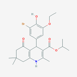 molecular formula C24H30BrNO5 B334122 Isopropyl 4-(3-bromo-5-ethoxy-4-hydroxyphenyl)-2,7,7-trimethyl-5-oxo-1,4,5,6,7,8-hexahydro-3-quinolinecarboxylate 