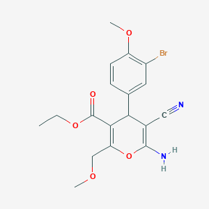 ethyl 6-amino-4-(3-bromo-4-methoxyphenyl)-5-cyano-2-(methoxymethyl)-4H-pyran-3-carboxylate