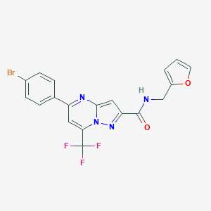 molecular formula C19H12BrF3N4O2 B334127 5-(4-bromophenyl)-N-(2-furylmethyl)-7-(trifluoromethyl)pyrazolo[1,5-a]pyrimidine-2-carboxamide 