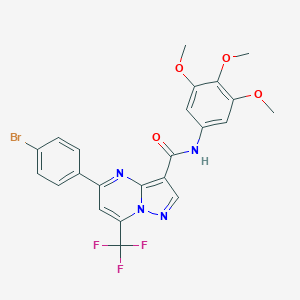 molecular formula C23H18BrF3N4O4 B334129 5-(4-bromophenyl)-7-(trifluoromethyl)-N-(3,4,5-trimethoxyphenyl)pyrazolo[1,5-a]pyrimidine-3-carboxamide 
