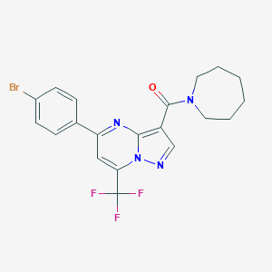 molecular formula C20H18BrF3N4O B334130 3-(1-Azepanylcarbonyl)-5-(4-bromophenyl)-7-(trifluoromethyl)pyrazolo[1,5-a]pyrimidine 