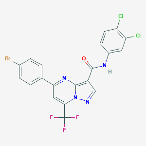 molecular formula C20H10BrCl2F3N4O B334139 5-(4-bromophenyl)-N-(3,4-dichlorophenyl)-7-(trifluoromethyl)pyrazolo[1,5-a]pyrimidine-3-carboxamide 