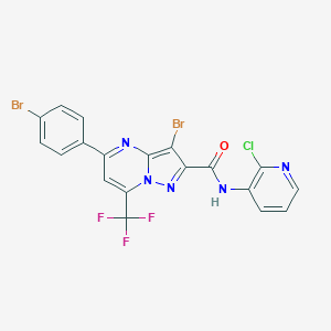 molecular formula C19H9Br2ClF3N5O B334149 3-bromo-5-(4-bromophenyl)-N-(2-chloropyridin-3-yl)-7-(trifluoromethyl)pyrazolo[1,5-a]pyrimidine-2-carboxamide 