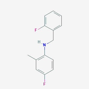 molecular formula C14H13F2N B3341503 4-Fluoro-N-(2-fluorobenzyl)-2-methylaniline CAS No. 1021080-27-2