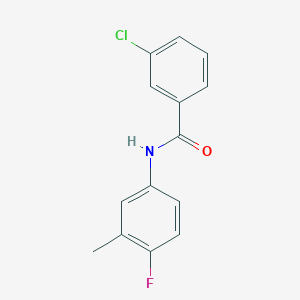 molecular formula C14H11ClFNO B3341549 3-chloro-N-(4-fluoro-3-methylphenyl)benzamide CAS No. 1026455-53-7