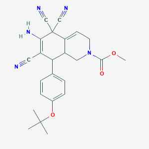 molecular formula C24H25N5O3 B334159 methyl 6-amino-8-(4-tert-butoxyphenyl)-5,5,7-tricyano-3,5,8,8a-tetrahydro-2(1H)-isoquinolinecarboxylate 