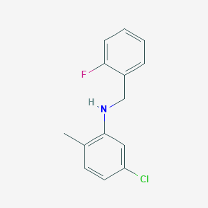 molecular formula C14H13ClFN B3341601 5-Chloro-N-(2-fluorobenzyl)-2-methylaniline CAS No. 1036483-41-6