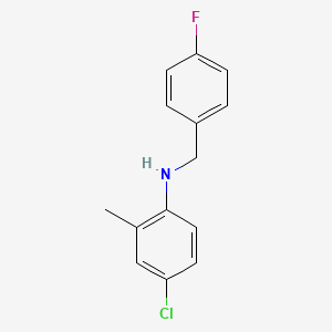 molecular formula C14H13ClFN B3341629 4-Chloro-N-(4-fluorobenzyl)-2-methylaniline CAS No. 1036628-11-1