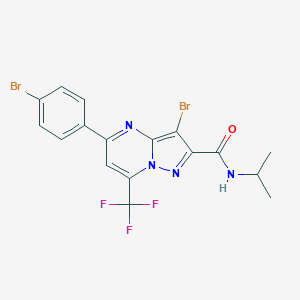 molecular formula C17H13Br2F3N4O B334167 3-bromo-5-(4-bromophenyl)-N-isopropyl-7-(trifluoromethyl)pyrazolo[1,5-a]pyrimidine-2-carboxamide 