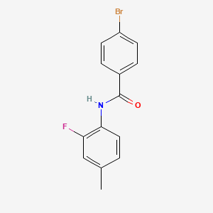 molecular formula C14H11BrFNO B3341724 4-bromo-N-(2-fluoro-4-methylphenyl)benzamide CAS No. 1040047-92-4