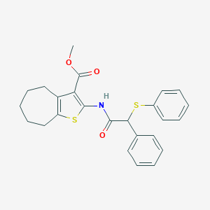 methyl 2-{[phenyl(phenylsulfanyl)acetyl]amino}-5,6,7,8-tetrahydro-4H-cyclohepta[b]thiophene-3-carboxylate