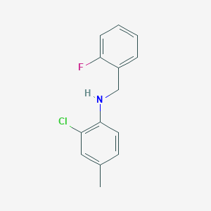molecular formula C14H13ClFN B3341748 2-Chloro-N-(2-fluorobenzyl)-4-methylaniline CAS No. 1040309-13-4