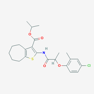 molecular formula C23H28ClNO4S B334179 isopropyl 2-{[2-(4-chloro-2-methylphenoxy)propanoyl]amino}-5,6,7,8-tetrahydro-4H-cyclohepta[b]thiophene-3-carboxylate 