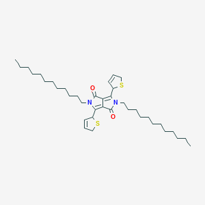 molecular formula C38H60N2O2S2 B3341818 1,4-Bis(2,5-dihydrothiophen-2-yl)-2,5-didodecylpyrrolo[3,4-c]pyrrole-3,6-dione CAS No. 1057401-09-8