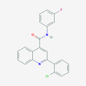 molecular formula C22H14ClFN2O B334182 2-(2-chlorophenyl)-N-(3-fluorophenyl)quinoline-4-carboxamide 