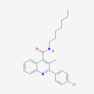 molecular formula C24H27ClN2O B334183 2-(4-chlorophenyl)-N-heptyl-3-methylquinoline-4-carboxamide 