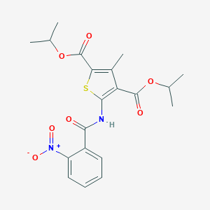 molecular formula C20H22N2O7S B334184 Diisopropyl 5-({2-nitrobenzoyl}amino)-3-methyl-2,4-thiophenedicarboxylate 