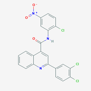 molecular formula C22H12Cl3N3O3 B334185 N-(2-chloro-5-nitrophenyl)-2-(3,4-dichlorophenyl)quinoline-4-carboxamide 