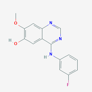 molecular formula C15H12FN3O2 B3341859 4-((3-Fluorophenyl)amino)-7-methoxyquinazolin-6-ol CAS No. 1079945-49-5