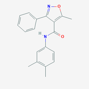 molecular formula C19H18N2O2 B334194 N-(3,4-dimethylphenyl)-5-methyl-3-phenyl-1,2-oxazole-4-carboxamide 