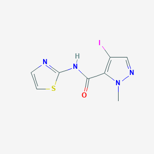 molecular formula C8H7IN4OS B334195 4-iodo-1-methyl-N-(1,3-thiazol-2-yl)-1H-pyrazole-5-carboxamide 