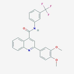 molecular formula C25H19F3N2O3 B334196 2-(3,4-dimethoxyphenyl)-N-[3-(trifluoromethyl)phenyl]quinoline-4-carboxamide 