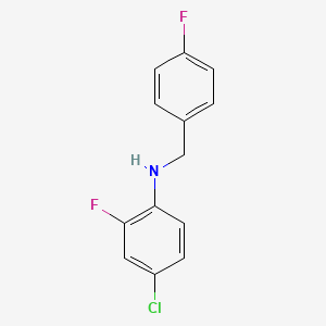 molecular formula C13H10ClF2N B3341967 4-Chloro-2-fluoro-N-(4-fluorobenzyl)aniline CAS No. 1152635-08-9