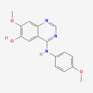 molecular formula C16H15N3O3 B3341983 7-Methoxy-4-((4-methoxyphenyl)amino)quinazolin-6-ol CAS No. 1165930-75-5