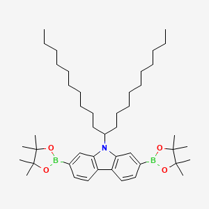 molecular formula C45H73B2NO4 B3342019 9-(EICOSAN-11-YL)-2,7-BIS(4,4,5,5-TETRAMETHYL-1,3,2-DIOXABOROLAN-2-YL)-9H-CARBAZOLE CAS No. 1185885-88-4