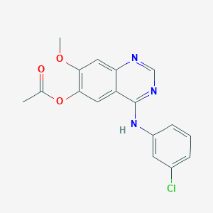 molecular formula C17H14ClN3O3 B3342026 4-((3-Chlorophenyl)amino)-7-methoxyquinazolin-6-yl acetate CAS No. 1187223-25-1