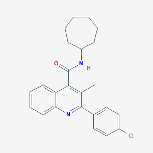 molecular formula C24H25ClN2O B334204 2-(4-chlorophenyl)-N-cycloheptyl-3-methylquinoline-4-carboxamide 