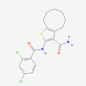 molecular formula C18H18Cl2N2O2S B334205 2-[(2,4-Dichlorobenzoyl)amino]-4,5,6,7,8,9-hexahydrocycloocta[b]thiophene-3-carboxamide 