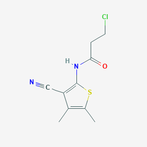 molecular formula C10H11ClN2OS B334207 3-chloro-N-(3-cyano-4,5-dimethylthiophen-2-yl)propanamide 