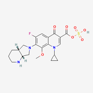 sulfo 7-[(4aR,7aR)-1,2,3,4,4a,5,7,7a-octahydropyrrolo[3,4-b]pyridin-6-yl]-1-cyclopropyl-6-fluoro-8-methoxy-4-oxoquinoline-3-carboxylate