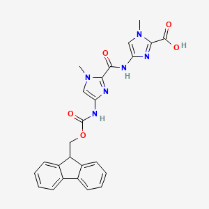 molecular formula C25H22N6O5 B3342102 1-Methyl-4-[[[1-methyl-4-[(9H-fluorene-9-ylmethoxycarbonyl)amino]-1H-imidazole-2-yl]carbonyl]amino]-1H-imidazole-2-carboxylic acid CAS No. 1238707-08-8