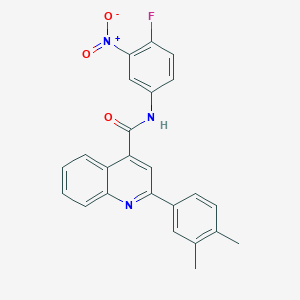 molecular formula C24H18FN3O3 B334214 2-(3,4-dimethylphenyl)-N-(4-fluoro-3-nitrophenyl)quinoline-4-carboxamide 