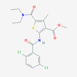 molecular formula C19H20Cl2N2O4S B334216 Methyl 2-[(2,5-dichlorobenzoyl)amino]-5-[(diethylamino)carbonyl]-4-methyl-3-thiophenecarboxylate 