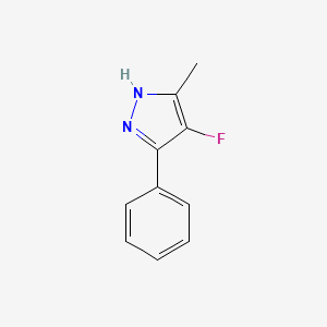 molecular formula C10H9FN2 B3342182 4-Fluoro-3-methyl-5-phenyl-1H-pyrazole CAS No. 1318239-51-8