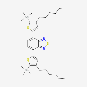 molecular formula C32H48N2S3Sn2 B3342200 4,7-Bis(5-trimethylstannyl-4-hexylthien-2-yl)benzo-2,1,3-thiadiazole CAS No. 1337988-42-7