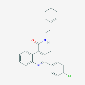 molecular formula C25H25ClN2O B334221 2-(4-chlorophenyl)-N-[2-(1-cyclohexen-1-yl)ethyl]-3-methyl-4-quinolinecarboxamide 