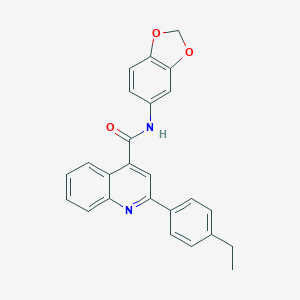 molecular formula C25H20N2O3 B334228 N-(1,3-benzodioxol-5-yl)-2-(4-ethylphenyl)quinoline-4-carboxamide 