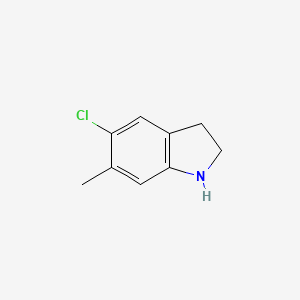 molecular formula C9H10ClN B3342284 5-Chloro-6-methylindoline CAS No. 162100-57-4