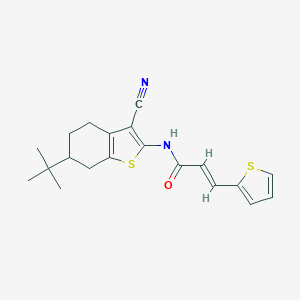 molecular formula C20H22N2OS2 B334230 N-(6-tert-butyl-3-cyano-4,5,6,7-tetrahydro-1-benzothien-2-yl)-3-(2-thienyl)acrylamide 